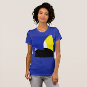 抽象芸術アートブルーイエロー Tシャツ (正面フル)