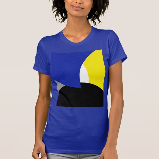 抽象芸術アートブルーイエロー Tシャツ (正面)