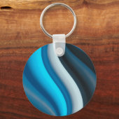 抽象芸術アートブルーウェーブ キーホルダー (正面)
