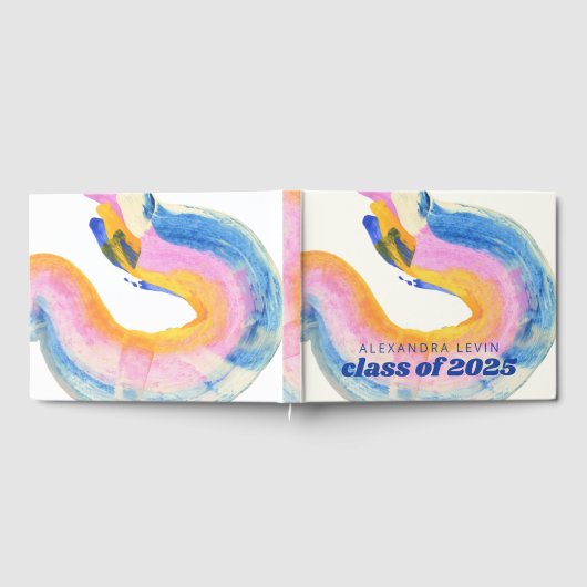 抽象芸術アートブルーウォーター色卒業2024 ゲストブック (全面)