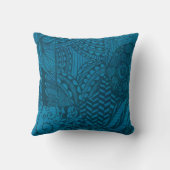 抽象芸術アートブルーパターン クッション (裏面)