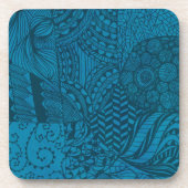抽象芸術アートブルーパターン コースター (正面)