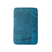 抽象芸術アートブルーパターン バスマット (正面縦)