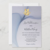 抽象芸術アートブルー中国の結婚ズ 招待状 (正面)