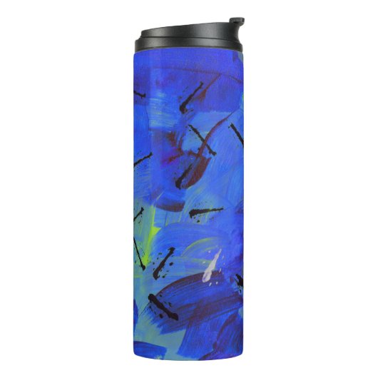 抽象芸術アートブルー&イエローグリーントラベルタンブラー タンブラー (回転左)