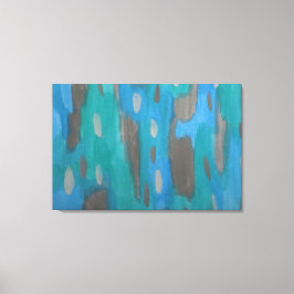 抽象芸術アートプリント（青、緑、灰色） キャンバスプリント