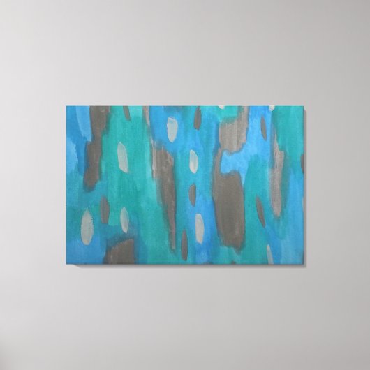 抽象芸術アートプリント（青、緑、灰色） キャンバスプリント (正面)