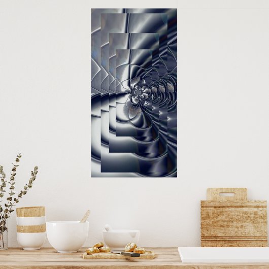 抽象芸術アートポスターシルバープレート4 ポスター (キッチン)