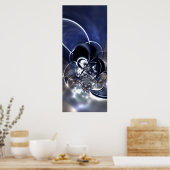 抽象芸術アートポスターメタル反射ブルー ポスター (キッチン)