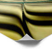 抽象芸術アートポスターメタル金ゴールドティール(緑がかった色)ガラス ポスター (角)