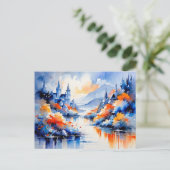 抽象芸術アートポルメイリオンシーサイドタウンランドスケープ シーズンポストカード (スタンド正面)