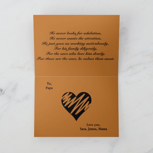 抽象芸術アートマウンテンランドスケープフォレストファーザーズデー カード (内部)