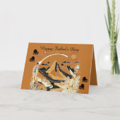 抽象芸術アートマウンテンランドスケープフォレストファーザーズデー カード (正面)