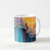 抽象芸術アートマカラフルグ、ランドスケープユニークマグ、 コーヒーマグカップ (正面右)