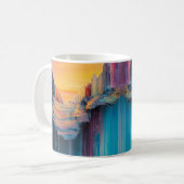 抽象芸術アートマカラフルグ、ランドスケープユニークマグ、 コーヒーマグカップ (正面左)