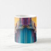 抽象芸術アートマカラフルグ、ランドスケープユニークマグ、 コーヒーマグカップ (中央)