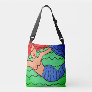 抽象芸術アートマーメイド クロスボディバッグ