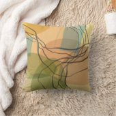 抽象芸術アートミッドセンチュリースタイル暖色 クッション (ブランケット)