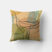 抽象芸術アートミッドセンチュリースタイル暖色 クッション (裏面)