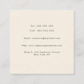 抽象芸術アートミニマリストアーティストプロファイルスクエア 予約カード (裏面)