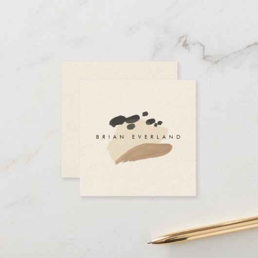 抽象芸術アートミニマリストアーティストプロファイルスクエア 予約カード (正面/裏面インサイチュ)