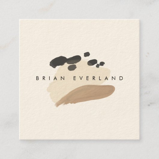 抽象芸術アートミニマリストアーティストプロファイルスクエア 予約カード (正面)