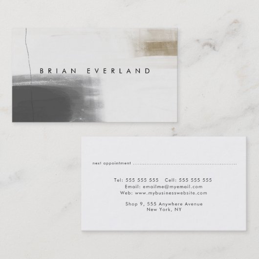 抽象芸術アートミニマリストアーティストプロフィ連絡ールAp 予約カード (正面/裏面)