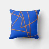 抽象芸術アートミニマリスパステルオレンジブルー クッション (裏面)