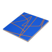 抽象芸術アートミニマリスパステルオレンジブルー タイル (側面)