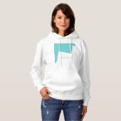 抽象芸術アートミニマリスブルーホワイト パーカ (正面フル)