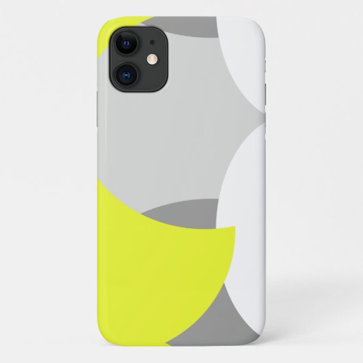 抽象芸術アートミニマリズム黄グレーiPhone 11ケース Case-Mate iPhoneケース (裏面)
