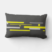 抽象芸術アートミニマリズム黄灰色ピロークッション ランバークッション (裏面)