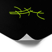 抽象芸術アートミニマルグリーンブラックポスター ポスター (角)