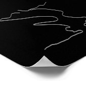 抽象芸術アートミニマルグレーブラックポスター ポスター (角)