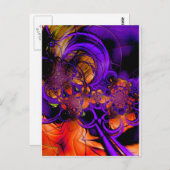抽象芸術アートメタルパープルオレンジクロシェZizzago ポストカード (正面/裏面)