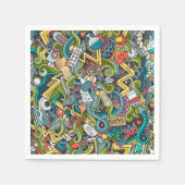 抽象芸術アートメディカルアイコンのパターン スタンダードカクテルナプキン (正面)