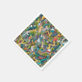 抽象芸術アートメディカルアイコンのパターン スタンダードカクテルナプキン (角)