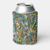 抽象芸術アートメディカルアイコンのパターン 缶クーラー (缶裏面)