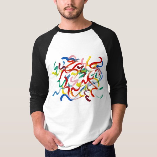抽象芸術アートメンズシャツ Tシャツ (正面)