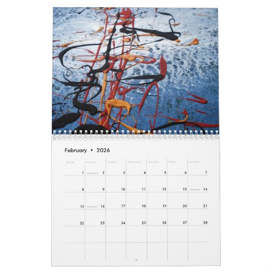 抽象芸術アートモダンアートワークの作成 カレンダー (2月 2026)