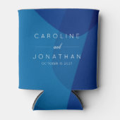 抽象芸術アートモダンインユニークブルー 缶クーラー (正面)