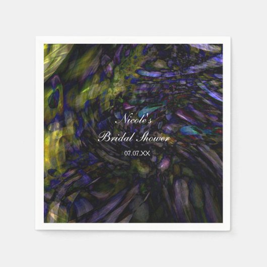 抽象芸術アートモダンカラスプラッシュ誕生日パーティー スタンダードカクテルナプキン (正面)