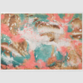 抽象芸術アートモダンティール(緑がかった色)ピンク金ゴールドデカップページ 薄葉紙 (正面)