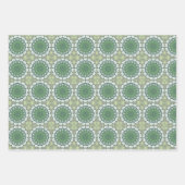 抽象芸術アートモダン春フローラルパターングリーン ラッピングペーパーシート (正面)