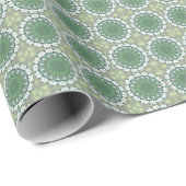 抽象芸術アートモダン春フローラルパターングリーン ラッピングペーパー (ロールコーナー)