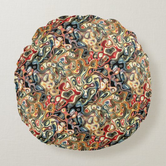 抽象芸術アートラウンドピロー ラウンドクッション (正面)