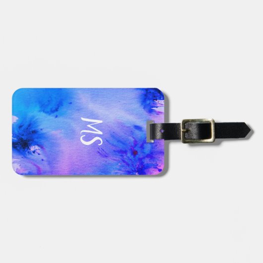 抽象芸術アートラゲッジタグカスタマイズ：青紫 ラゲッジタグ (正面横)
