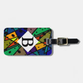 抽象芸術アートラゲッジタグカラフルブライトデザイン ラゲッジタグ (正面横)