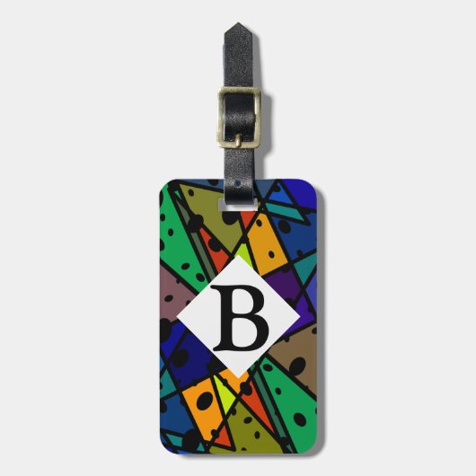 抽象芸術アートラゲッジタグカラフルブライトデザイン ラゲッジタグ (正面縦)