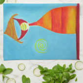 抽象芸術アートラブキングクイーンティータオル キッチンタオル (折り畳み)